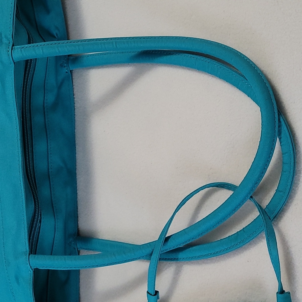NEW Large Canvas Beach Tote Bag 17 X 11 X 7 Butterfly Summer Living Blue 2pc set - Picture 10 of 14